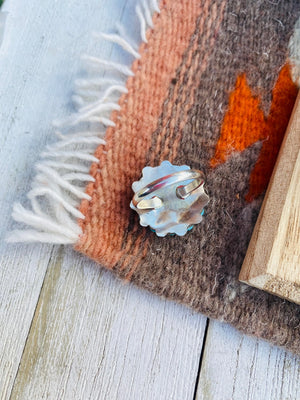 Zuni Sterling Silver & Turquoise Cluster Ring - Nizhoni Traders LLC
