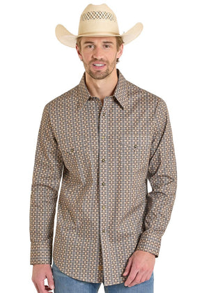 Men's Geo Printed Snap Shirt - Rock & Roll Denim