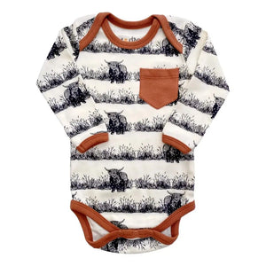 Organic Cotton L/S Bodysuit - Highland Cow