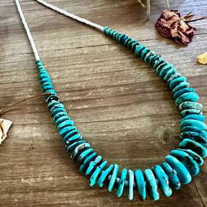 Graduated Turquoise White Shell Necklace - The Bijoux Fab