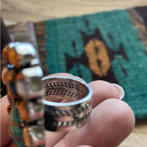 Turquoise Spice & Sterling Ring - Nizhoni Traders LLC