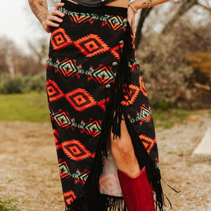 Women's Wrap Fringe Skirt - Lucky & Blessed