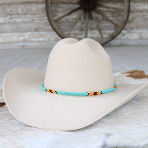 Round Beaded Hat Band (Turquoise) - Willow Lane Hat Co.