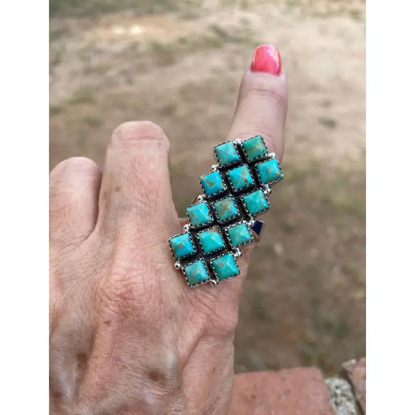 Kingman Turquoise and Sterling Silver Ring- Nizhoni Traders