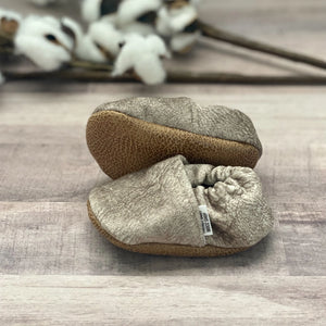 Infant Caramel Velvet Moccasins - Trendy Baby Mocc Shop