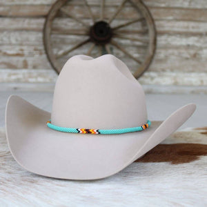 Round Beaded Hat Band (Turquoise) - Willow Lane Hat Co.