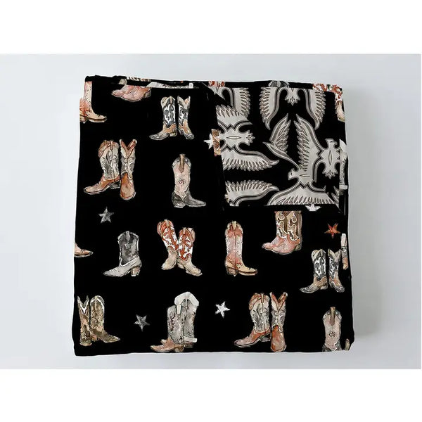 Thunderbird Boots Black Baby Blanket - Ida Mae Home