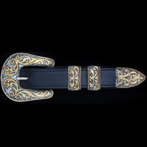 The Gold River 4-Piece Buckle Set 1" - Vogt Silversmiths