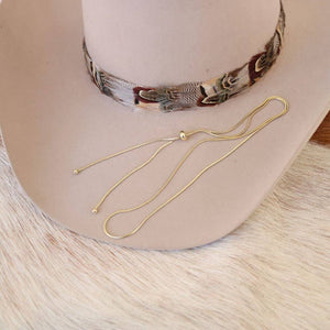 Gold Plated Snake Chain Hat Band - Willow Lane Hat Co.