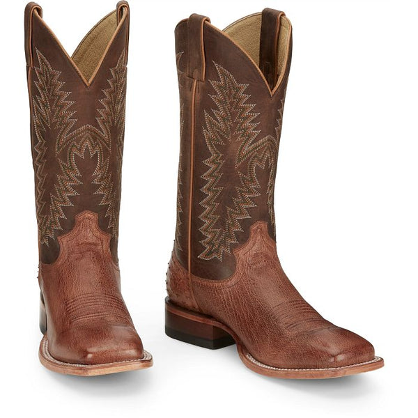 Breck Cognac Ostrich Brown - Justin Boots