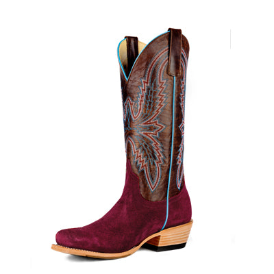 Women's Burgundy Suede Boots - Macie Bean