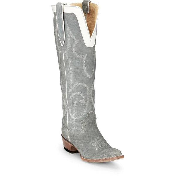 Verlie Cool Grey Suede Boots - Justin Boots