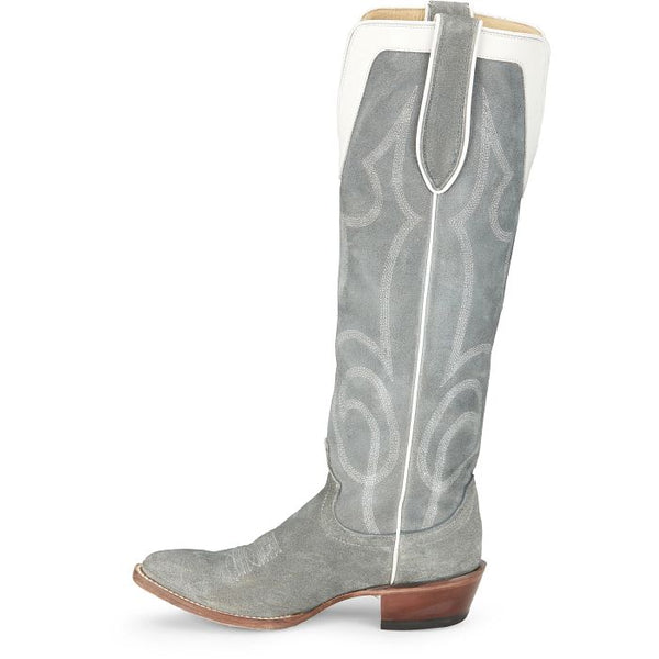 Verlie Cool Grey Suede Boots - Justin Boots