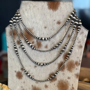 Graduated Sterling Pearls Necklace  - Z Bars