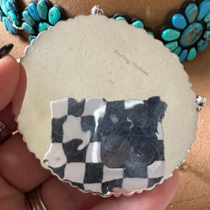 Sterling and Wild Horse Cluster Necklace - Nizhoni Traders LLC