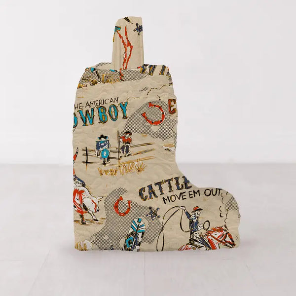Cattle Drive Linen Quilted Boot Bag - Ida Mae Home