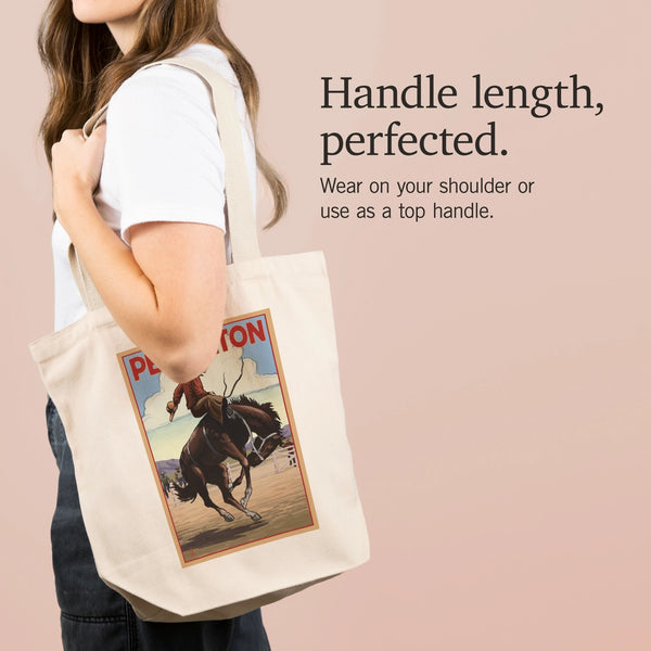 Tote Bag with Pendleton, OR Bucking Bronco  - Lantern Press