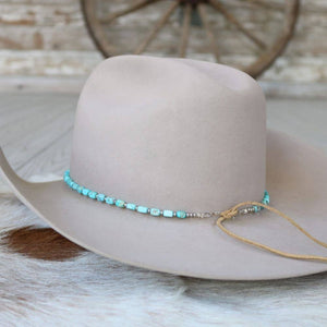Chunky Turquoise Stone Hat Band/West - Willow Lane Hat Co.