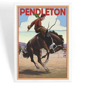 Pendleton, OR Bucking Bronco Magnet - Lantern Press