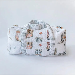 Thunderbird Boots Neutral Quilted Weekender Duffle Bag - Ida Mae Home