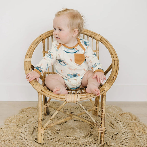 Organic Cotton L/S Bodysuit - Rocking Horse