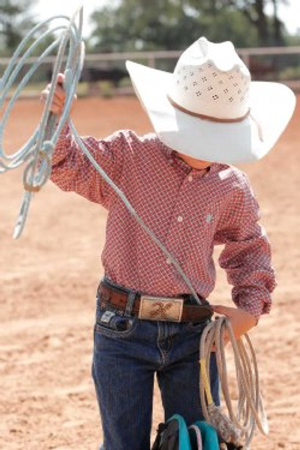 Boys Red Long Sleeve Print - Cinch