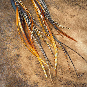 Cone Feather Earrings Cree Mix - ASTALI