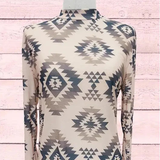 Aztec Semi Sheer Top - Avery