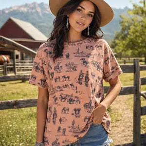 Western Lifestyle Print Tee - Avery
