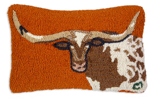 Longhorn Hooked Wool Pillow - Chandler 4 Corners
