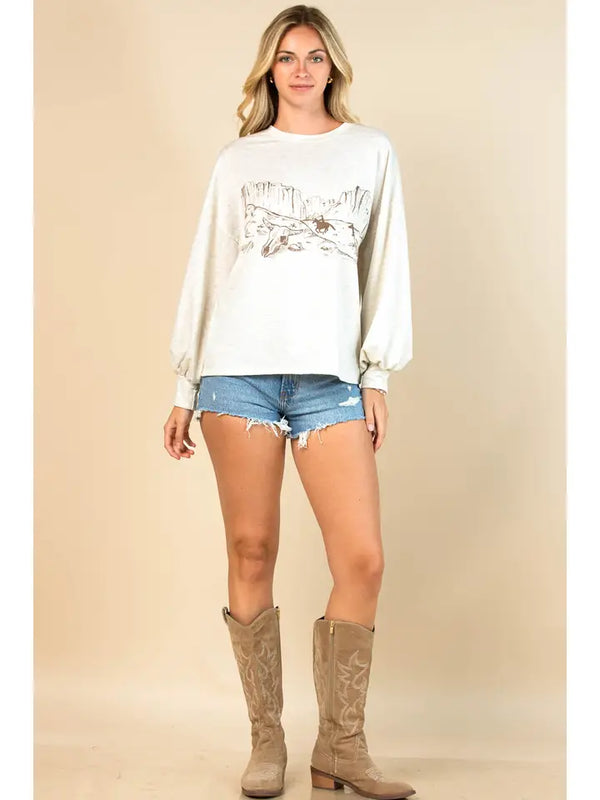 Western Life Graphic Sweatshirt - Avery