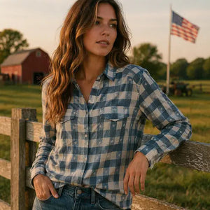 The Prairie Star Pearl Snap - Cotton & Rye