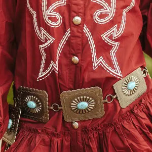 Vintage Silver Square Concho Belt - Lucky & Blessed