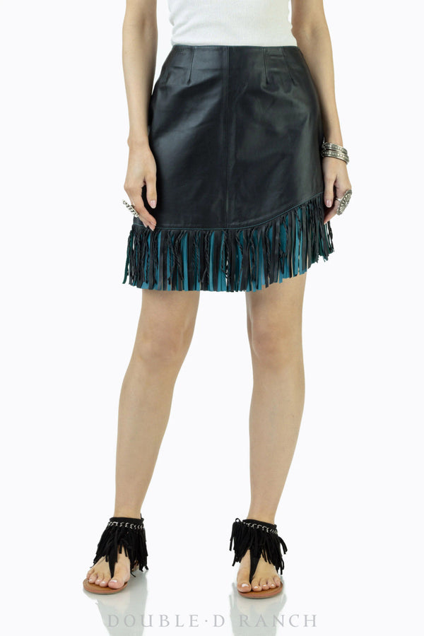 Cha Cha Cha Leather Black Skirt - Double D Ranch