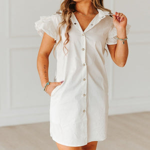 Women's Boot Stitch Collared Dress - Lucky & Blesses