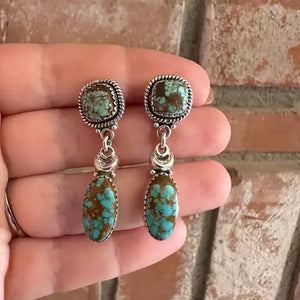 Number 8 Turquoise Earrings - Nizhoni Traders LLC