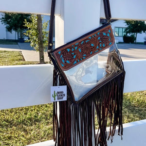 Clear Tooled Crossbody Stadium Purse - Boho Ranch Shop