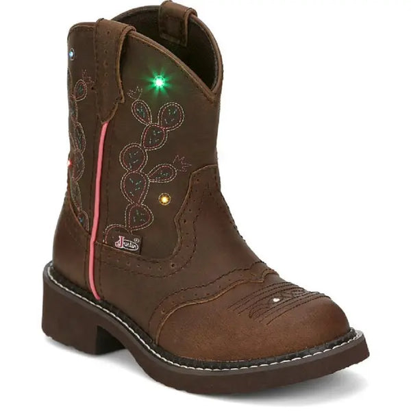 Girl's Glitz Brown Western Boot - Justin Boots