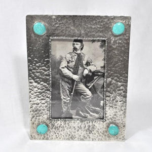 Silver Frame with Dimples and Stones - J. Alexander Rustic Silver
