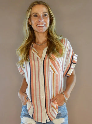 The Hallie Striped Shirt - Cotton & Rye