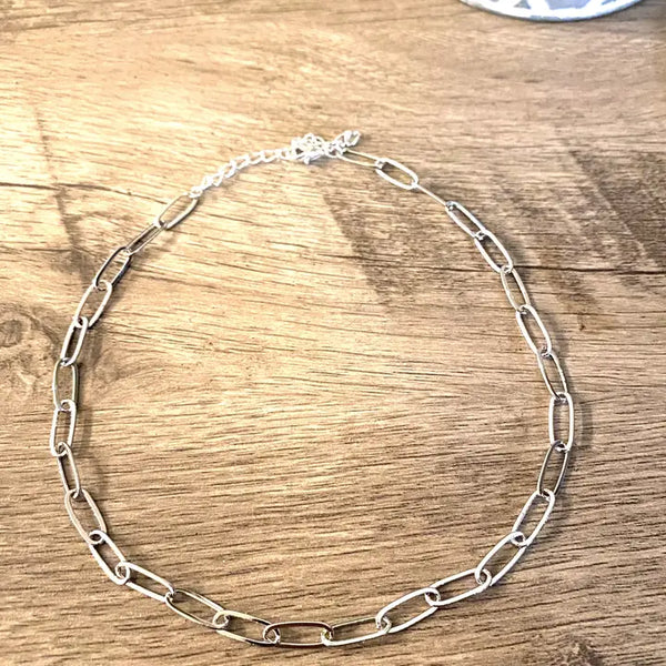 Silver Chain Choker - The Bijoux Fab