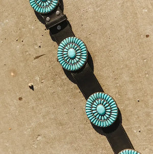 Large Turquoise Stone Concho Belt - Lucky & Blessed