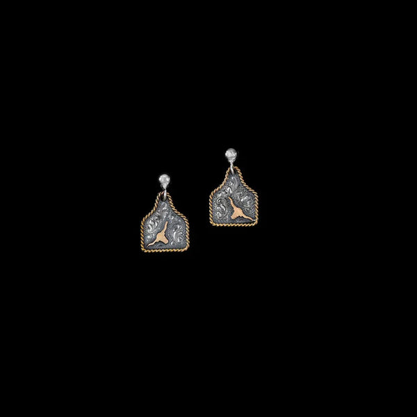 The Goldhorn Eartag Earrings - Vogt Silversmith