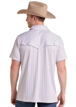 Men's Striped Western Vented Polo - Rock & Roll Denim