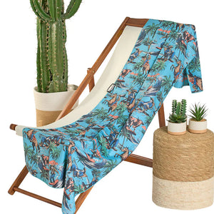 Novelty Microfiber Towel - Rock & Roll Denim
