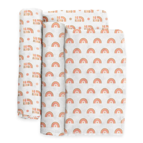 Be Kind Rainbows Swaddle Blanket Set - JuJuBe