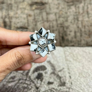 White Buffalo Turquoise Ring - Nizhoni Traders LLC