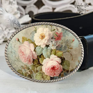 French Floral Belt Buckle - Bungalow Blue Trading Co