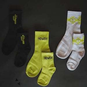 Sock Em Silly Cacti Neon (Kids) - 2 Fly Co