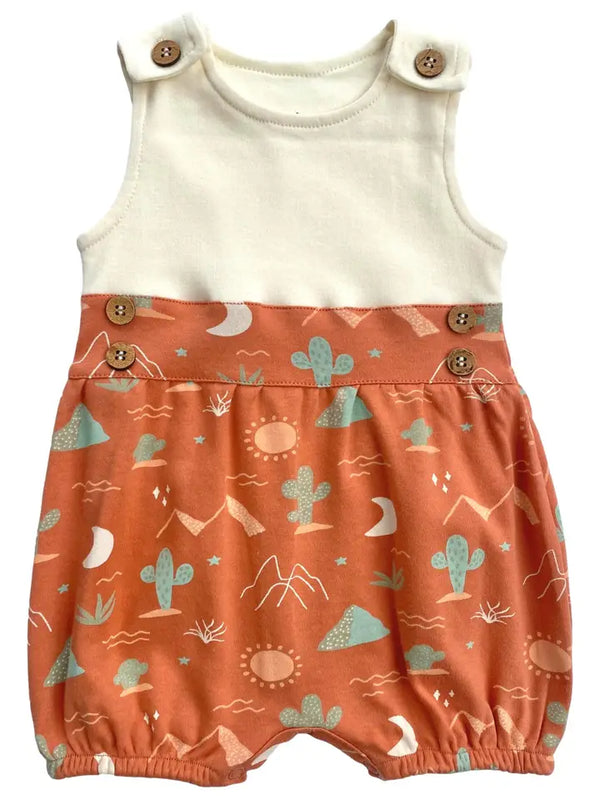 Organic Cotton Bubble Romper - Desert